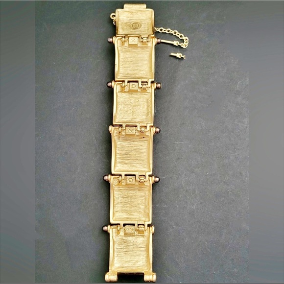 Givenchy Couture Crystal & Matte Gold Link Bracelet - Picture 6 of 7